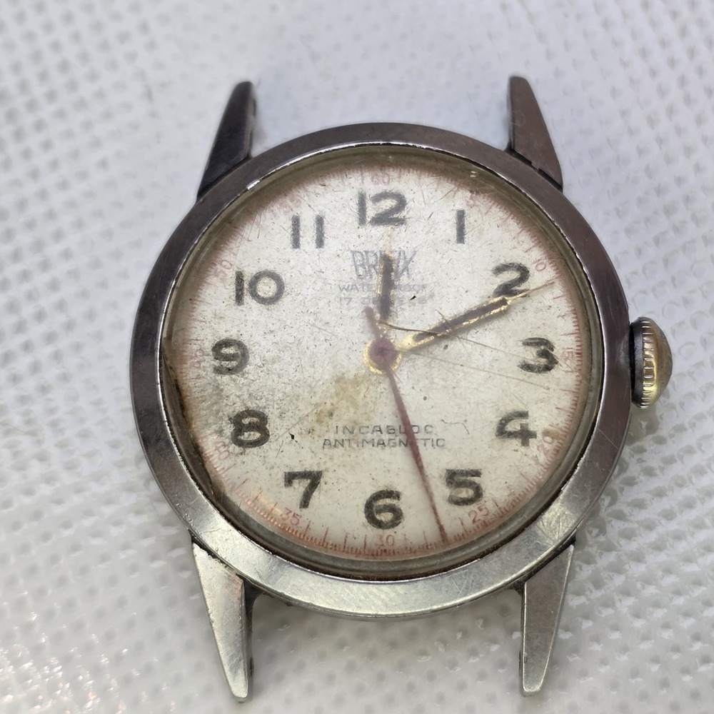 Vintage BRITIX Military Men's Watch 17 Jewels SWISS‎ RARE Incabloc Antimagnetic